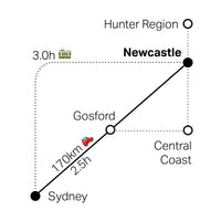 Trippt to Newcastle map